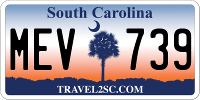SC license plate MEV739