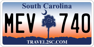 SC license plate MEV740