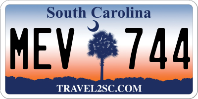 SC license plate MEV744