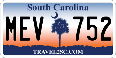 SC license plate MEV752