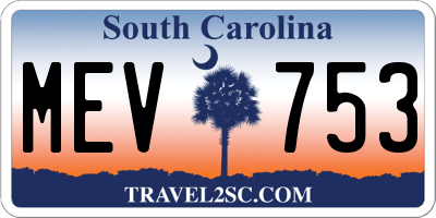 SC license plate MEV753