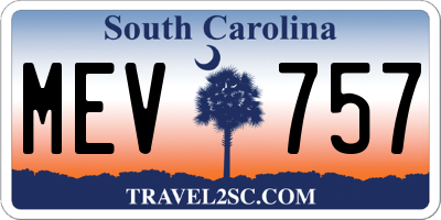 SC license plate MEV757