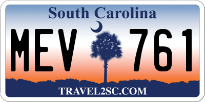 SC license plate MEV761