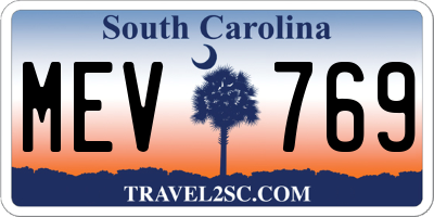 SC license plate MEV769