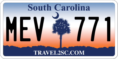SC license plate MEV771