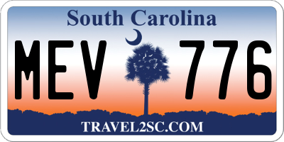 SC license plate MEV776