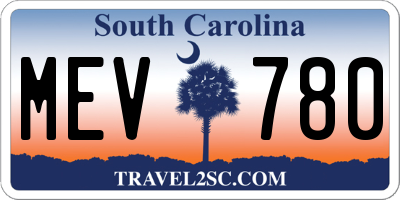 SC license plate MEV780