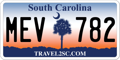 SC license plate MEV782