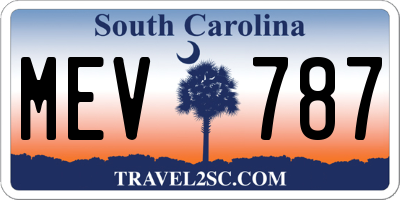 SC license plate MEV787