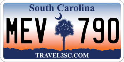 SC license plate MEV790