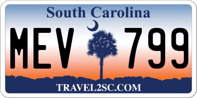 SC license plate MEV799