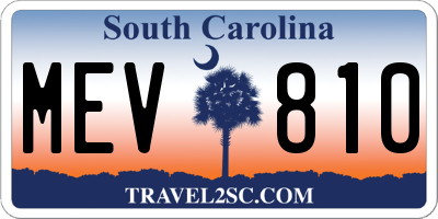 SC license plate MEV810