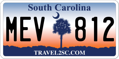 SC license plate MEV812