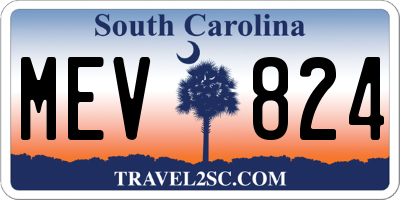 SC license plate MEV824