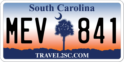 SC license plate MEV841