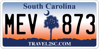 SC license plate MEV873