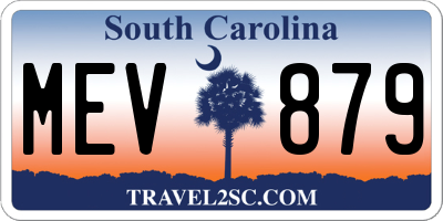 SC license plate MEV879