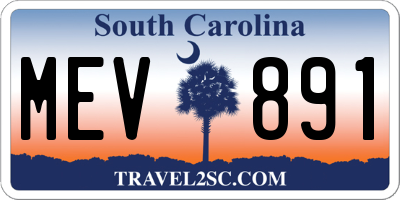 SC license plate MEV891