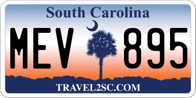 SC license plate MEV895