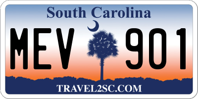 SC license plate MEV901