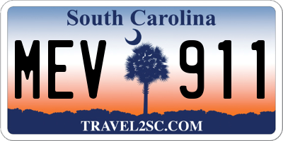 SC license plate MEV911