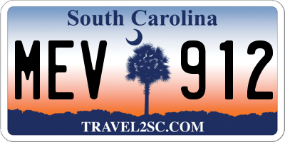 SC license plate MEV912