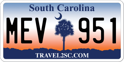 SC license plate MEV951