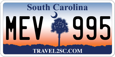 SC license plate MEV995