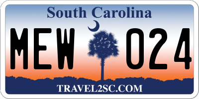SC license plate MEW024