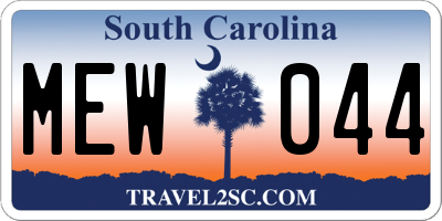 SC license plate MEW044
