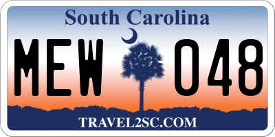 SC license plate MEW048