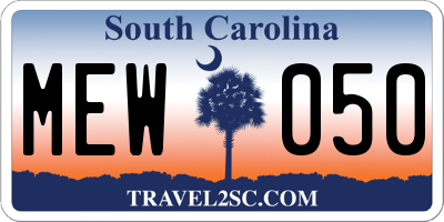 SC license plate MEW050