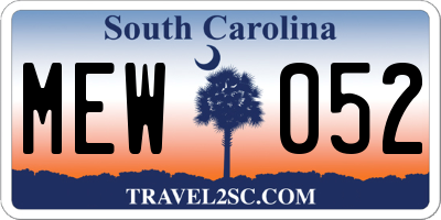 SC license plate MEW052