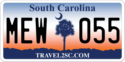 SC license plate MEW055