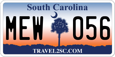 SC license plate MEW056