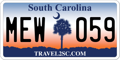 SC license plate MEW059