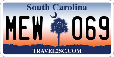 SC license plate MEW069