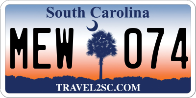 SC license plate MEW074