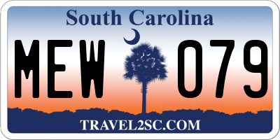SC license plate MEW079