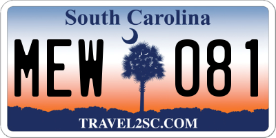 SC license plate MEW081