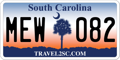 SC license plate MEW082