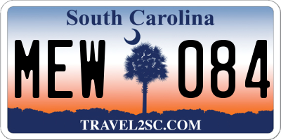 SC license plate MEW084