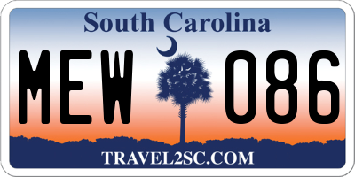 SC license plate MEW086