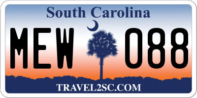 SC license plate MEW088
