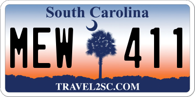 SC license plate MEW411