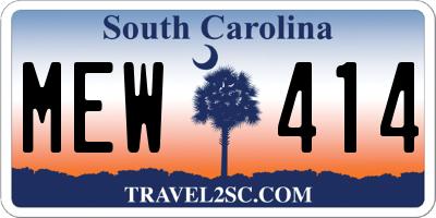 SC license plate MEW414