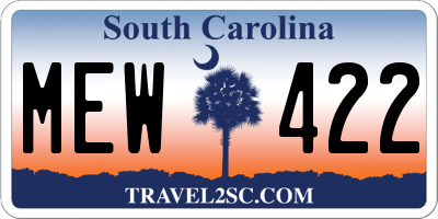 SC license plate MEW422