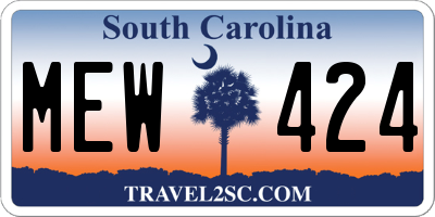 SC license plate MEW424