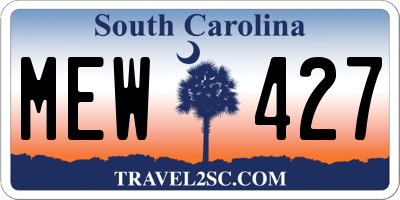 SC license plate MEW427