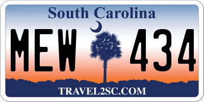 SC license plate MEW434